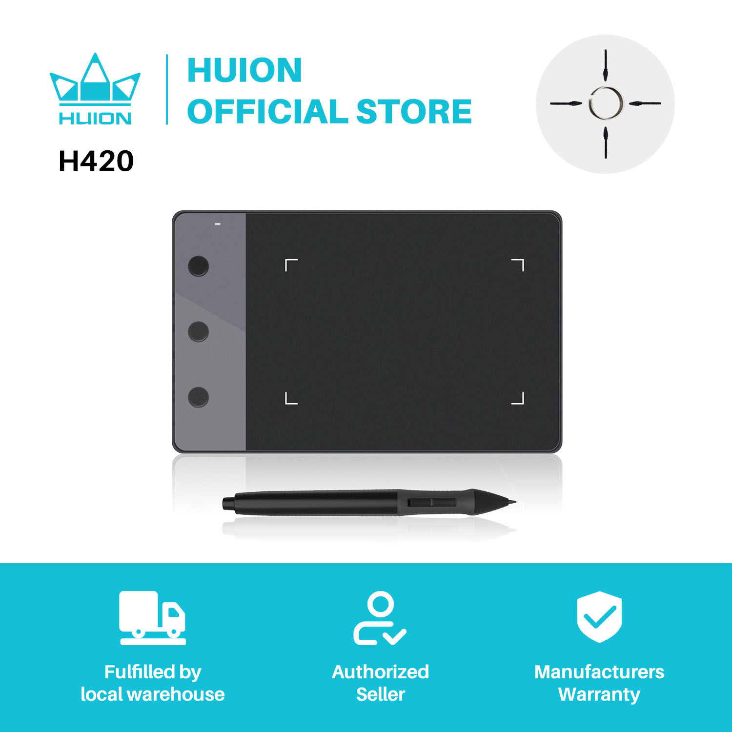 Graphic Tablet Accessories - HUION-신제품 H420 그래픽 태블릿 4 