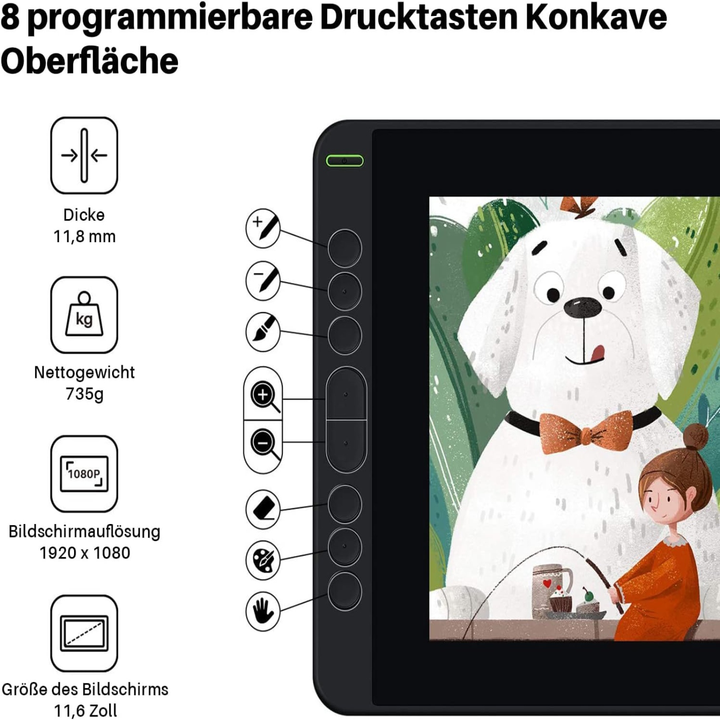 HUION Kamvas 12 11.6인치 드로잉 모니터 - Graphic Tablet Accessories 리뷰 및 가격