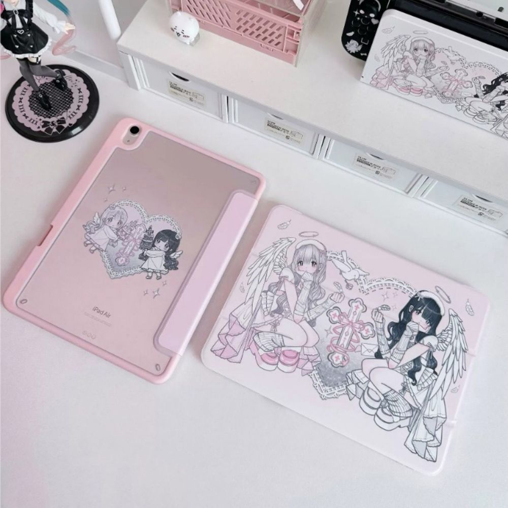 애니메이션 천사 소녀 핑크 Y2K 태블릿 케이스 아이패 - Cool Tablet Accessories 리뷰 및 가격