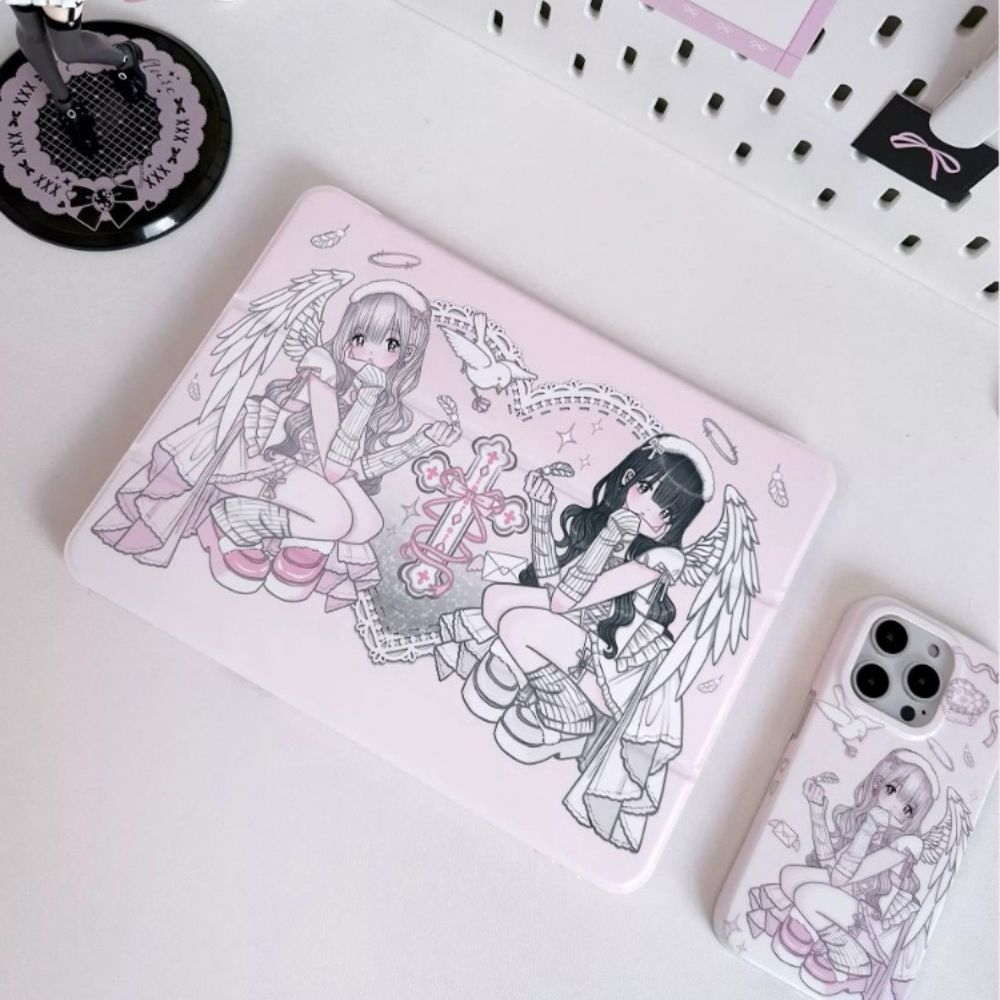 애니메이션 천사 소녀 핑크 Y2K 태블릿 케이스 아이패 - Cool Tablet Accessories 리뷰 및 가격