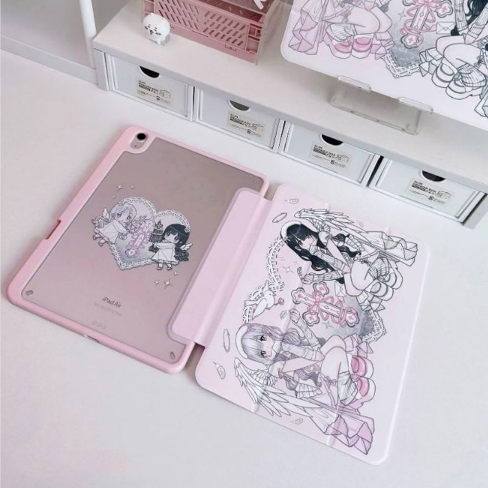 애니메이션 천사 소녀 핑크 Y2K 태블릿 케이스 아이패 - Cool Tablet Accessories 리뷰 및 가격