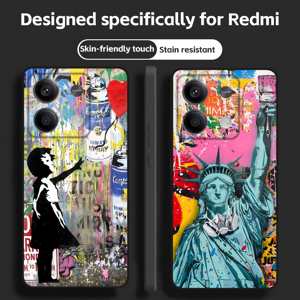 뱅크시 그래피티 아트 레드미 노트 14 13 12 11 - Xiaomi Redmi Note 13 리뷰 및 가격